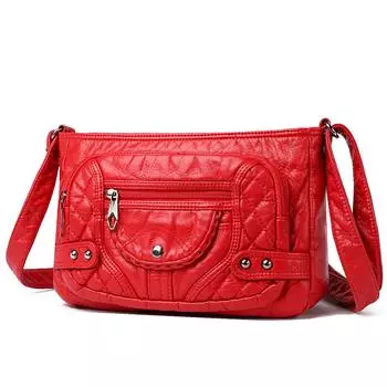 Многослойная карманная сумка через плечо большой емкости, женские сумки на плечо, роскошные дизайнерские плиссированные кожаные сумки, женская сумка-мессенджер