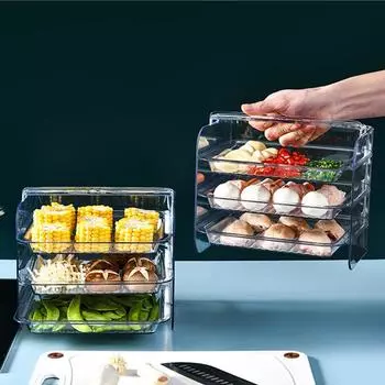 Многослойная кухонная тарелка для гарнира, сложенная в стопку, поднос для хранения овощей, напольный лоток для дома, инструмент для еды