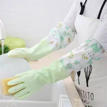 Многослойная резиновая резинка, рукав для бытовой чистки, инструменты для мытья посуды, кухонные аксессуары, перчатки S-single layer зелёный