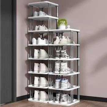 Многослойная стойка для обуви, штабелируемая вешалка для обуви, стеллаж для хранения обуви на дверь в общежитие, шкаф для хранения обуви, собранная вешалка для обуви, экономия места