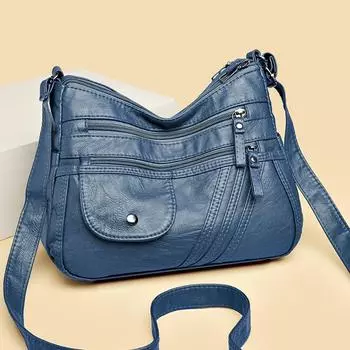 Многослойная сумка через плечо из мягкой кожи, женская сумка через плечо для матери среднего возраста красный