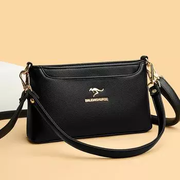 Многослойная сумка через плечо из натуральной кожи для женщин Сумка Messenger через плечо