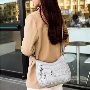 Многослойная сумка через плечо с несколькими карманами, женская сумка через плечо, сумка для матери чёрный