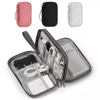 Многослойная сумка для хранения цифровых аксессуаров, пылезащитный чехол для жесткого диска, внешний аккумулятор, сумка для хранения кабеля передачи данных чёрный