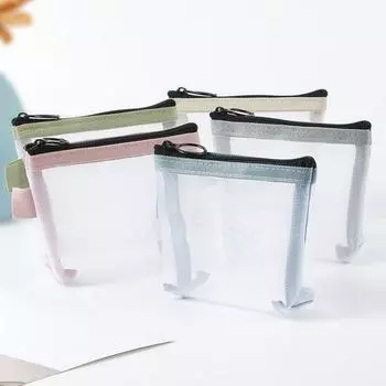 Многослойная сумка-молния для монет из нейлоновой сетки, органайзер для ключей, помады, наушников, держателя, удостоверения личности, кредитных карт, чехла для хранения