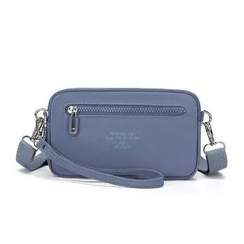 Многослойная сумка Женская на плечо Кроссбоди Сумка для мобильного телефона Маленькая квадратная сумка синий