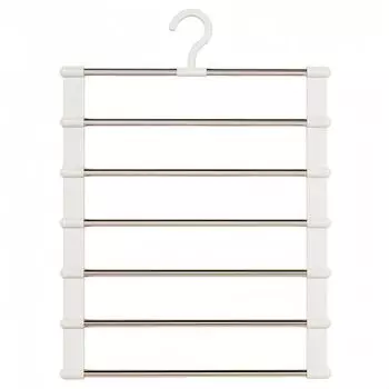 Многослойная вешалка для брюк, экономящая место - 1 шт. Складной органайзер для джинсов со стержнями из нержавеющей стали - необработанная отделка, стойка для розничной торговли 5 poles