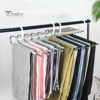 Многослойная вешалка для брюк, держатель для хранения, противоскользящая складная конструкция, универсальная вешалка для одежды из нержавеющей стали, противоскользящая, держатель для шарфа A