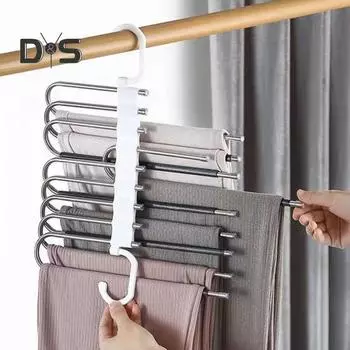 Многослойная вешалка для брюк, держатель для хранения, противоскользящая складная конструкция, универсальная вешалка для одежды из нержавеющей стали, противоскользящая, держатель для шарфа A
