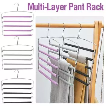 Многослойная вешалка для брюк, пенопластовая пятислойная вешалка для брюк, вешалка для брюк без следов 36.5*39cm чёрный