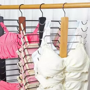 Многослойная вешалка для одежды, органайзер, стойка, прочная конструкция, складная конструкция, вешалка для брюк, экономящая место, органайзер для шкафа темно-коричневого