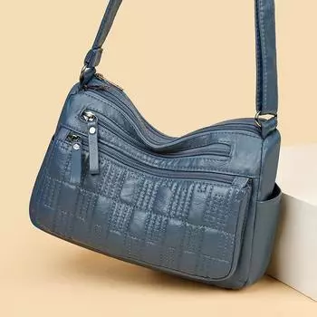 Многослойная женская сумка большой вместимости, сумка для мамы, сумка через плечо, сумка через плечо темно-серого