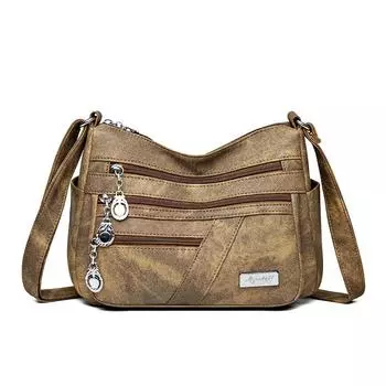 Многослойная женская сумка через плечо, новый стиль, сумка для мам среднего и пожилого возраста, легкая повседневная женская сумка на одно плечо