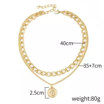 Многослойное Двухслойное Ожерелье Цепочка на Ключицу Ожерелье с Любовью Женский Нишевый Дизайнерский Сенс