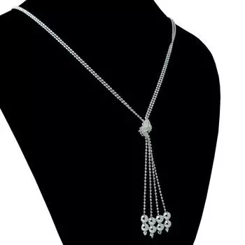 Многослойное колье-колье из 100% стерлингового серебра 925 пробы, воротник, эффектное ожерелье с бантом, женское ювелирное изделие для невесты 75cm