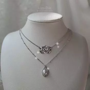 Многослойное колье «Театральная маска» — шикарная версия (Серебряный)