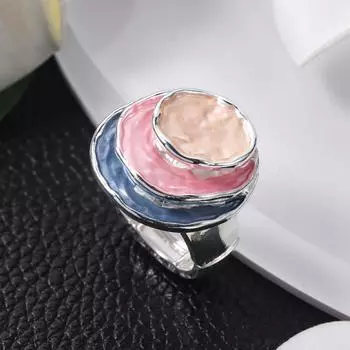 Многослойное круглое кольцо в стиле бохо из цинкового сплава, ювелирное украшение, аксессуар на каждый день розовый