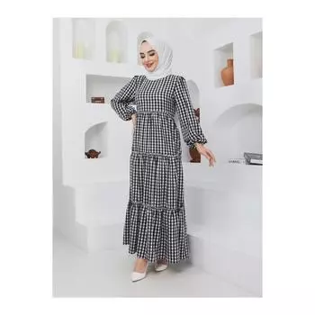 Многослойное летнее платье из жатого хлопка