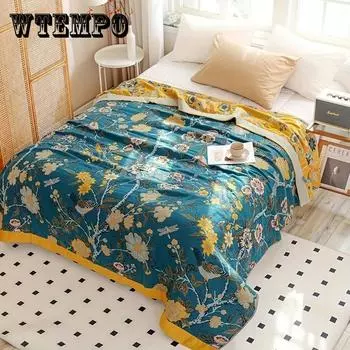 Многослойное марлевое одеяло, мягкое, дышащее и приятное для кожи покрывало, полотенце для дивана, одеяло для обеденного перерыва, летнее охлаждающее одеяло 150*200cm