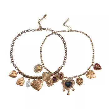 Многослойное металлическое ожерелье с подвеской в стиле ретро «Любовь» 2024 года — стиль бохо для женщин золотой