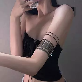 Многослойное наборное титановое стальное полое гладкое кольцо на руку, нишевый дизайн, высококачественный браслет в стиле панк, металлический браслет на руку