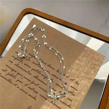 Многослойное ожерелье-цепочка из стерлингового серебра 925 пробы для женщин, цепочка на ключицу, вечерние ювелирные изделия, подарки, новинка