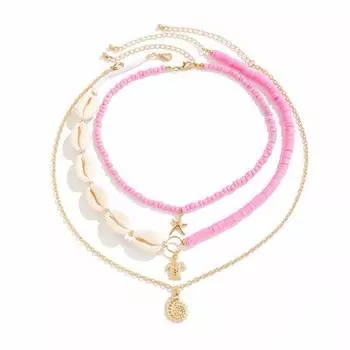 Многослойное ожерелье из ракушек, ожерелье из бусин из ракушек морской звезды, милая цепочка для ключиц, для женщин и девушек Style C