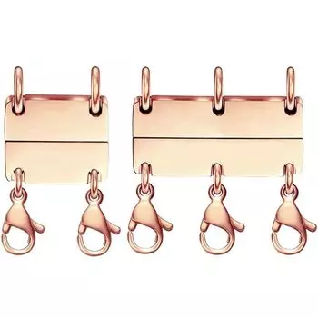 Многослойное ожерелье Магнитный разделитель ожерелий Соединитель золотых/серебряных украшений Изготовление ювелирных изделий Silver-Double buckles