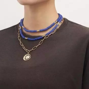 Многослойные бирюзовые ожерелья в стиле бохо, женские ожерелья из мягкой керамики с глазом дьявола, красочные ожерелья, эффектные украшения для вечеринки, пляжа, лета