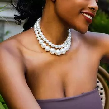 Многослойные искусственные жемчужные бусины короткое колье-чокер для женщин модные подвески бисерная цепочка на шею модные украшения женские белый