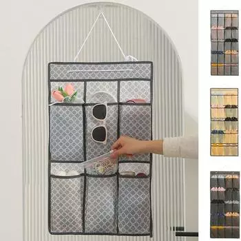 Многослойные карманы для хранения обуви, сумка большой емкости, органайзер для всякой всячины для дома Beige-6 Grids