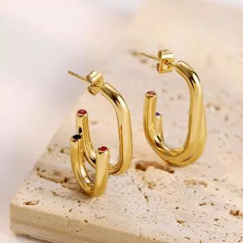 Многослойные нерегулярные полые модные серьги C-типа, ниша, сенсорное украшение для ушей высокого уровня золотистый