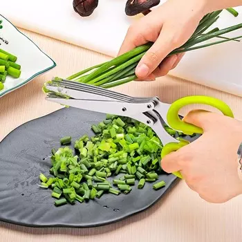 Многослойные ножницы Кухонные ножницы Многоцелевые ножницы для измельчения Многоцелевой нож для резки лука Ножницы для трав, водорослей, специй
