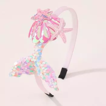 Многослойные пайетки Русалочьи повязки на голову для девочек Радужные русалочьи жемчужные резинки для волос Ручной работы Детские головные уборы Детские аксессуары