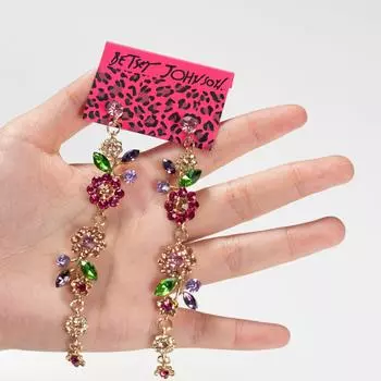 Многослойные серьги-лепестки с бриллиантами из сплава, богемные винтажные серьги с бахромой в виде цветов