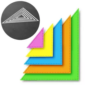 Многослойные треугольные края и углы, узор для скрапбукинга, ремесленный штамп, 3D DIY, изготовление фестивальных карт серебряный