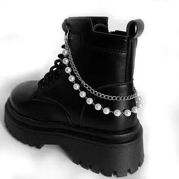 Многослойные универсальные цепочки из жемчуга из нержавеющей стали Ботинки Martin Съемная обувь из парусины Цепочка для украшения обуви Аксессуары Ювелирные изделия