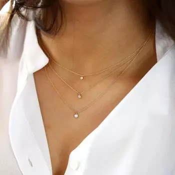 Многослойные вечерние ювелирные изделия для свиданий, женское колье-колье с тремя стразами