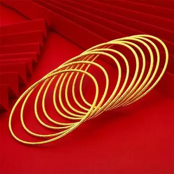 Многослойный браслет с шлифованной поверхностью, женский браслет из 10 колец с латунным покрытием