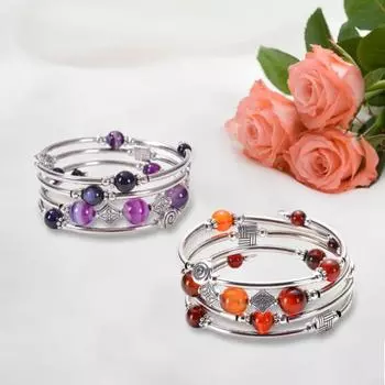 Многослойный браслет Yousheng из искусственной бирюзы, разные подвески, блестящий полированный сплав, винтажный стиль, регулируемый браслет, подарок на годовщину, день рождения чёрный