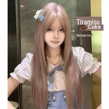 «Многослойный длинный парик, бросающий вызов возрасту, розово-коричневого цвета [торт «Тирамису»]»