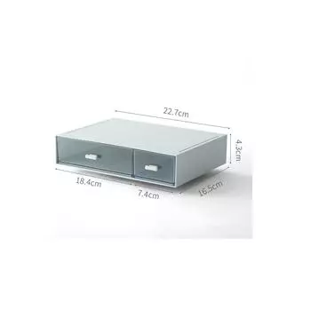 Многослойный и штабелируемый органайзер для макияжа, ювелирных изделий, ящик для хранения, настольный ящик, пластиковый контейнер 22*16*4.5CM белый