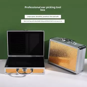 Многослойный инструмент для чистки ушей из алюминиевого сплава и косметический контейнер для хранения Right angle серебряный