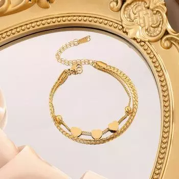 Многослойный невыцветающий браслет из титановой стали, женские украшения для рук