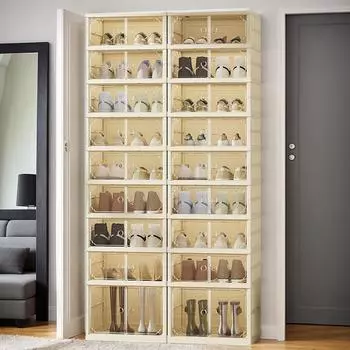 Многослойный органайзер для обуви, органайзер для обуви, складная, экономящая место стойка для угловой стены, складная полка, экономящий место шкаф белый