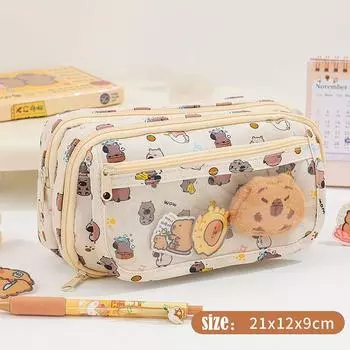 Многослойный пенал Капибара Панда Собака Кролик Канцелярские принадлежности для хранения Офис Школьные принадлежности capybara