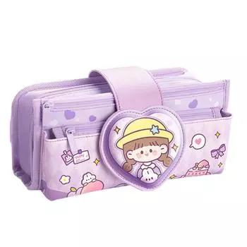 Многослойный пенал с героями мультфильмов большой емкости