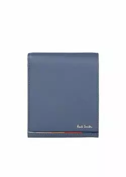 Многослойный полосатый двухслойный кошелек с клапаном и кошельком для монет, оригинальный набор косметичек, сумка для магазина 883594 BPS175 Нет [Paul Smith] Мужская (Серый Синий: имя)