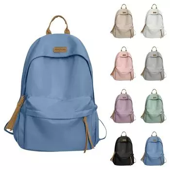 Многослойный рюкзак из ткани Оксфорд, большой емкости, однотонная школьная сумка One Size чёрный