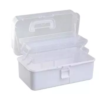 Многослойный складной ящик-органайзер с ручкой, большая вместительная кисть для рисования, швейные принадлежности, чехол для хранения мелочей розовый